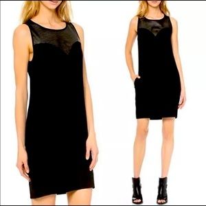 L'Agence Black Pencil Dress With Mesh